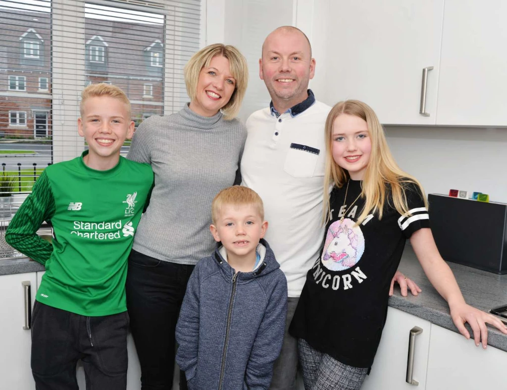 Family in kitchen