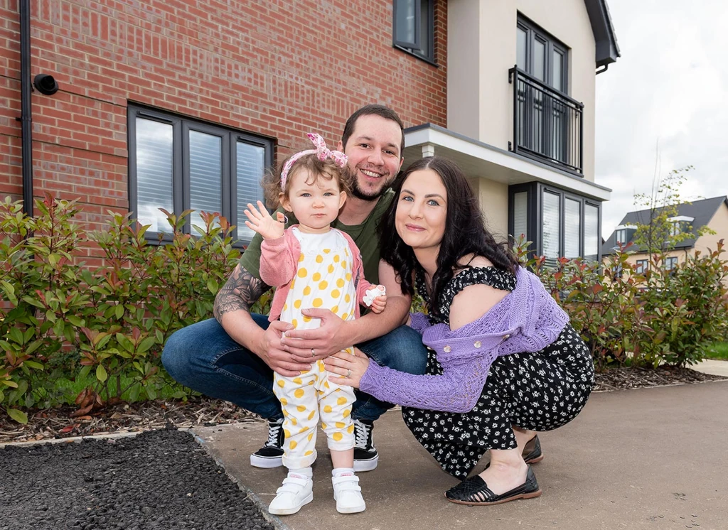 Family outside home